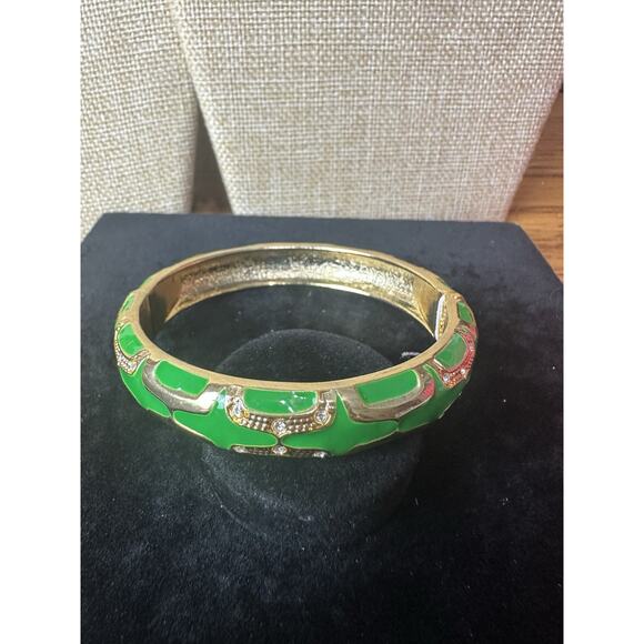 Sequin Nordstrom Multicolor Gold Tone Statement Enamel Bangle Bracelet # 389 - Picture 2 of 3